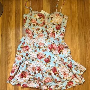 Hello Molly Light Blue Lace Trim Dress